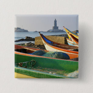 Badge Carré 5 Cm Asie, Inde, Tamil Nadu, Kanniyakumari 2