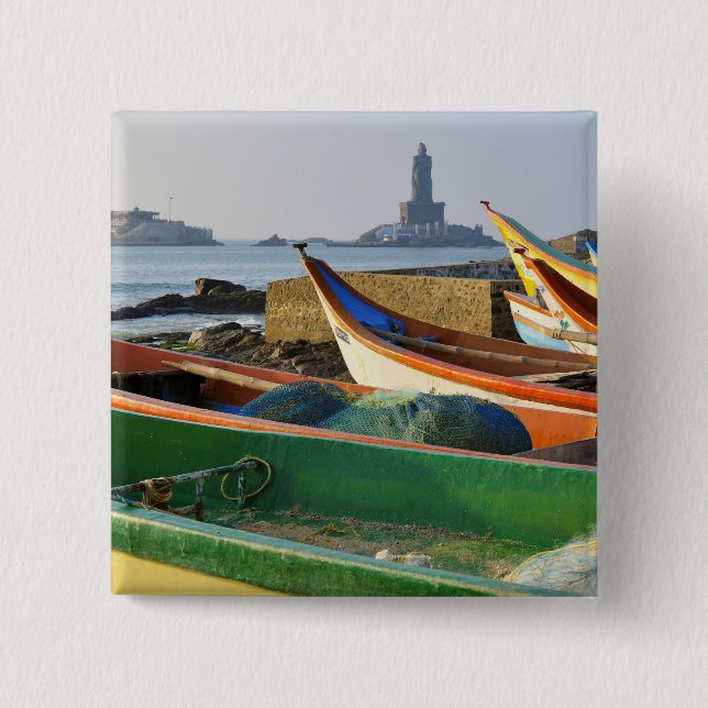 Badge Carré 5 Cm Asie, Inde, Tamil Nadu, Kanniyakumari 2 (Devant)