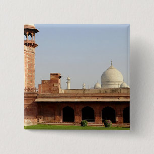 Badge Carré 5 Cm Asie, Inde, Uttar Pradesh, Agra. Le Taj 6