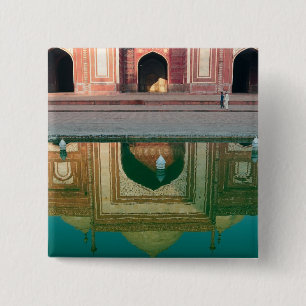 Badge Carré 5 Cm Asie, Inde, Uttar Pradesh, Agra. Sur le 2