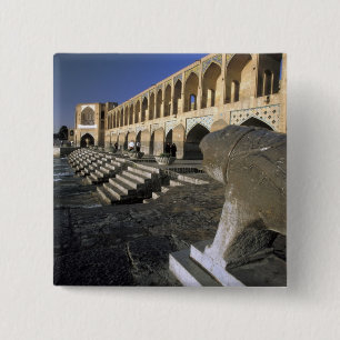 Badge Carré 5 Cm Asie, Iran, Ispahan. Pont Pol-e Khaju.