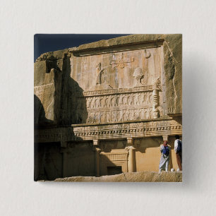 Badge Carré 5 Cm Asie, Iran, Persépolis.Tombe de Darius le Grand.