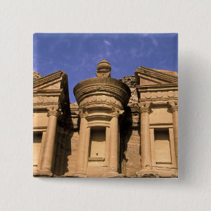 Badge Carré 5 Cm Asie, Jordanie, Petra. El Deir, le monastère.2
