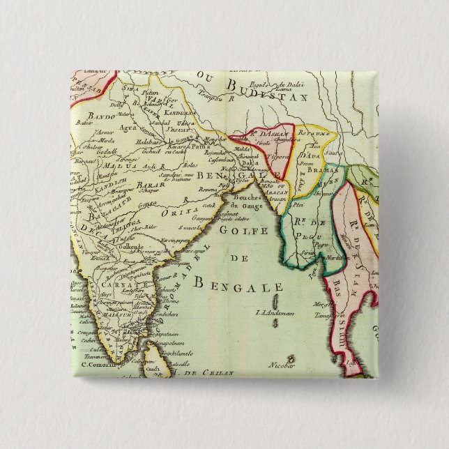 Badge Carré 5 Cm Asie, Thaïlande (Devant)