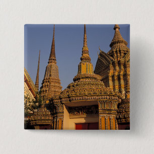Badge Carré 5 Cm Asie, Thaïlande, Bangkok, Wat Po, le plus vieux d