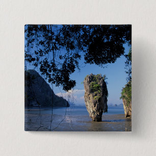 Badge Carré 5 Cm Asie, Thaïlande, Parc national d'Ao Phangnga, litt