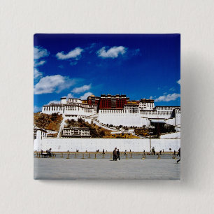 Badge Carré 5 Cm Asie, Tibet, Lhasa, Palais du Potala. UNESCO