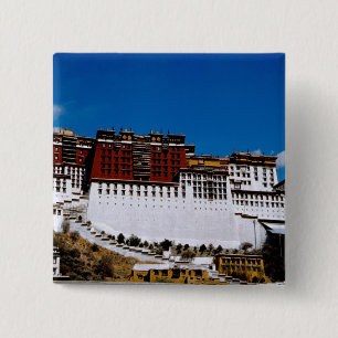 Badge Carré 5 Cm Asie, Tibet, Lhassa, Potala Palace aka Red 2