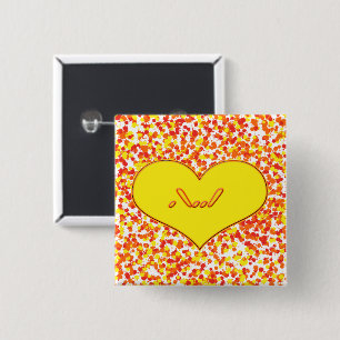 Badge Carré 5 Cm ASL-I Love You with Heart par Shirley Taylor