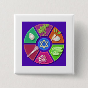 Badge Carré 5 Cm assiette du seder