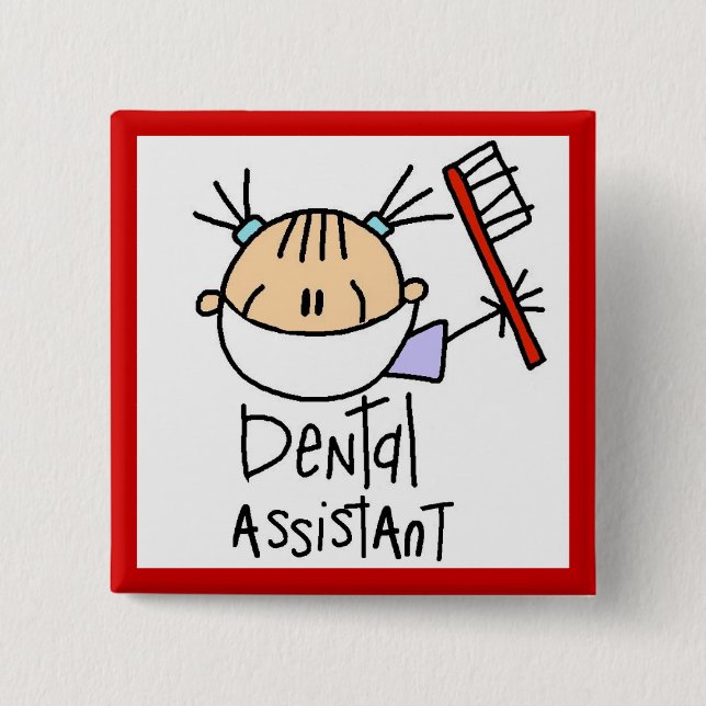 Badge Carré 5 Cm Assistant dentaire (Devant)