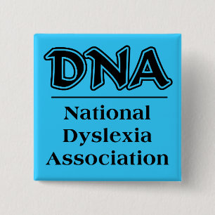 Badge Carré 5 Cm Association Nationale des Dyslexiques Bouton d'hum