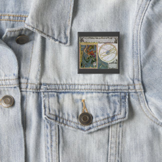 Badge Carré 5 Cm Astronomie Vintage Céleste par Matthaeus Seutter