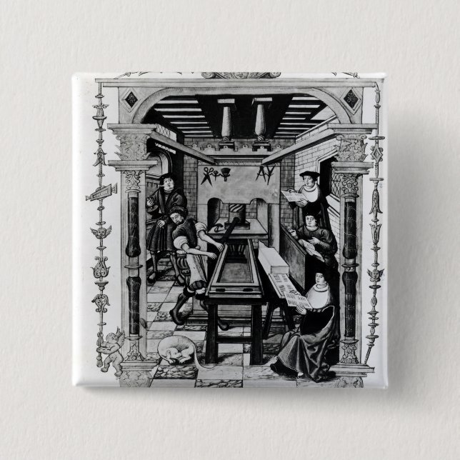 Badge Carré 5 Cm Atelier d'impression (Devant)