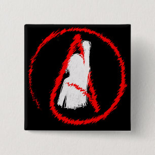 Badge Carré 5 Cm Athée militant