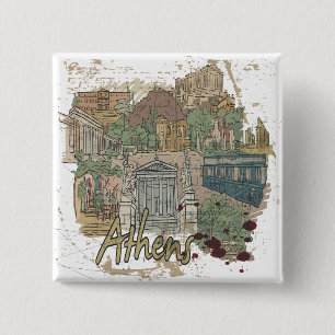 Badge Carré 5 Cm Athènes