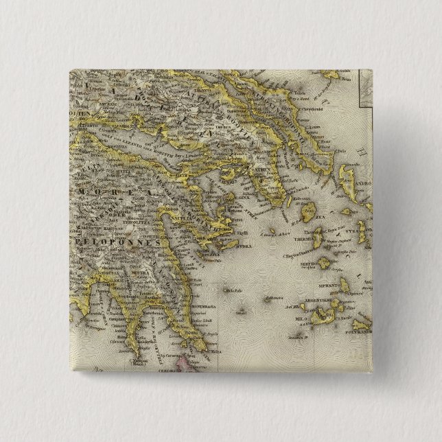Badge Carré 5 Cm Athènes, Grèce (Devant)