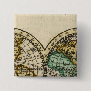 Badge Carré 5 Cm Atlas mondial