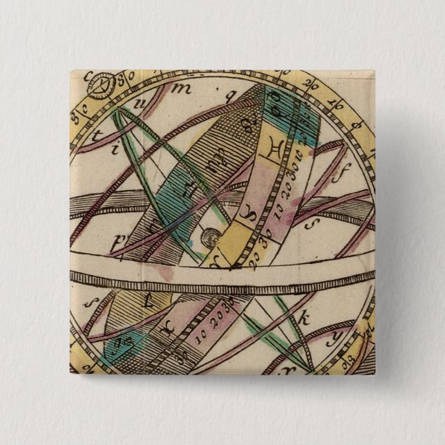 Badge Carré 5 Cm Atlas mondial 2 (Devant)