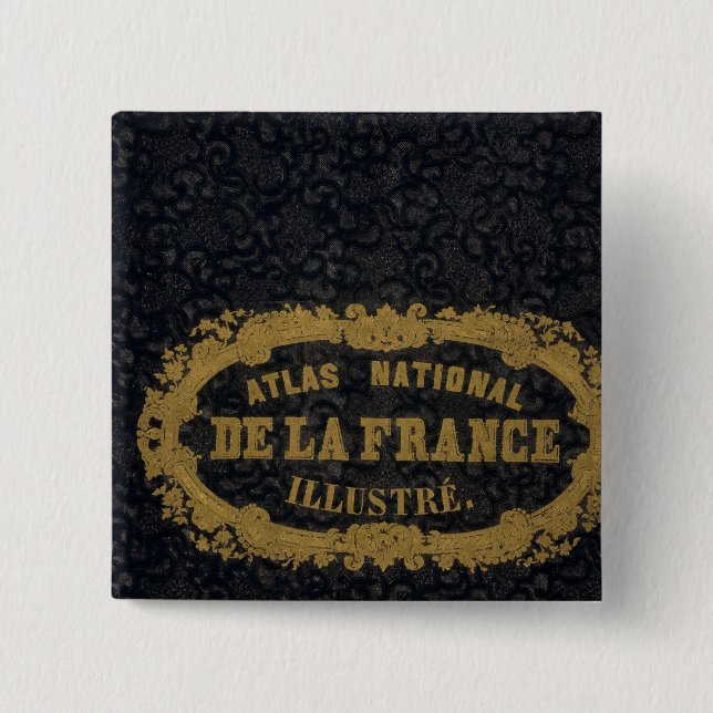 Badge Carré 5 Cm Atlas National de France (Devant)