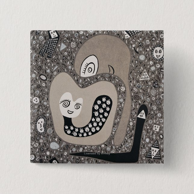 Badge Carré 5 Cm Attendre un bébé (Devant)