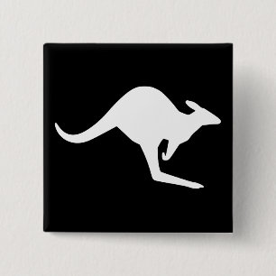 Badge Carré 5 Cm Attention Kangaroo