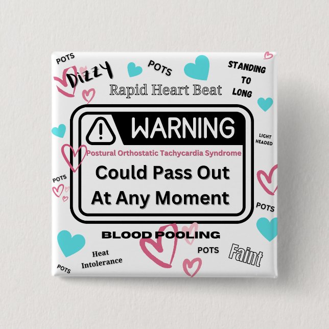 Badge Carré 5 Cm Attention! Pourrait se passer (Devant)