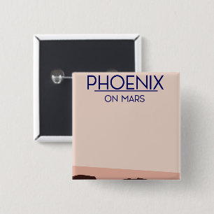 Badge Carré 5 Cm Atterrisseur Phoenix sur Mars.