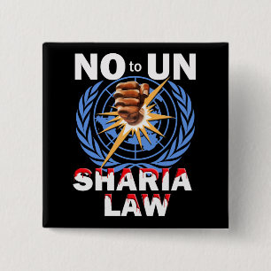 Badge Carré 5 Cm Aucun bouton de loi de l'ONU Sharia
