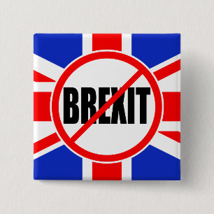 BADGE CARRÉ 5 CM "AUCUN BREXIT "