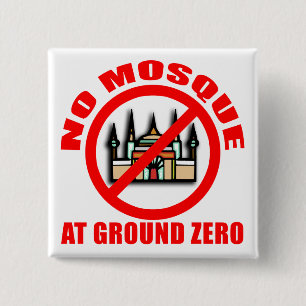 Badge Carré 5 Cm AUCUNE MOSQUÉE aux T-shirts de point zéro, bouto
