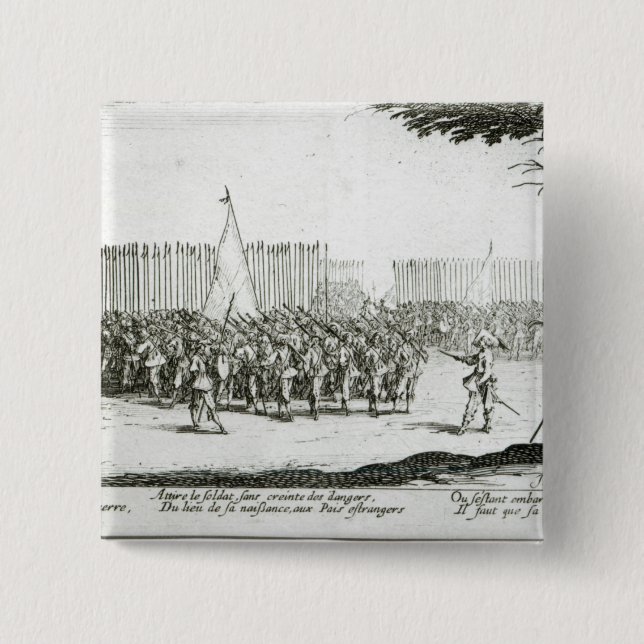 Badge Carré 5 Cm Augmenter d'une armée (Devant)