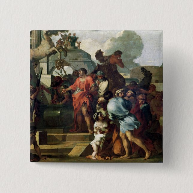 Badge Carré 5 Cm Augustus avant la tombe d'Alexandre III (Devant)