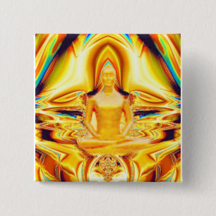 Badge Carré 5 Cm Aura, force et méditation_