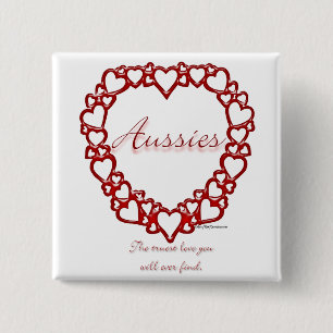 Badge Carré 5 Cm Aussie Véritable Amour