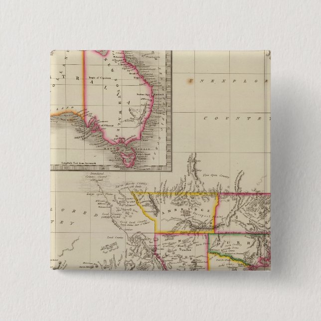 Badge Carré 5 Cm Australie 2 (Devant)