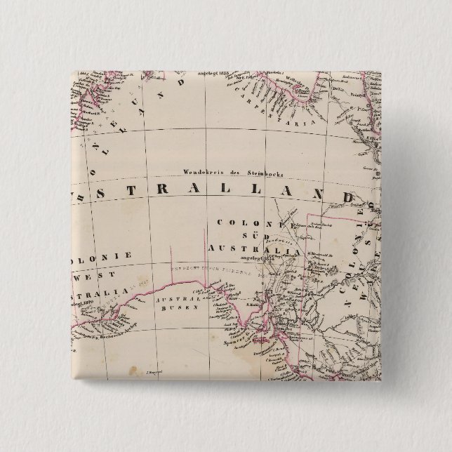 Badge Carré 5 Cm Australie 3 (Devant)