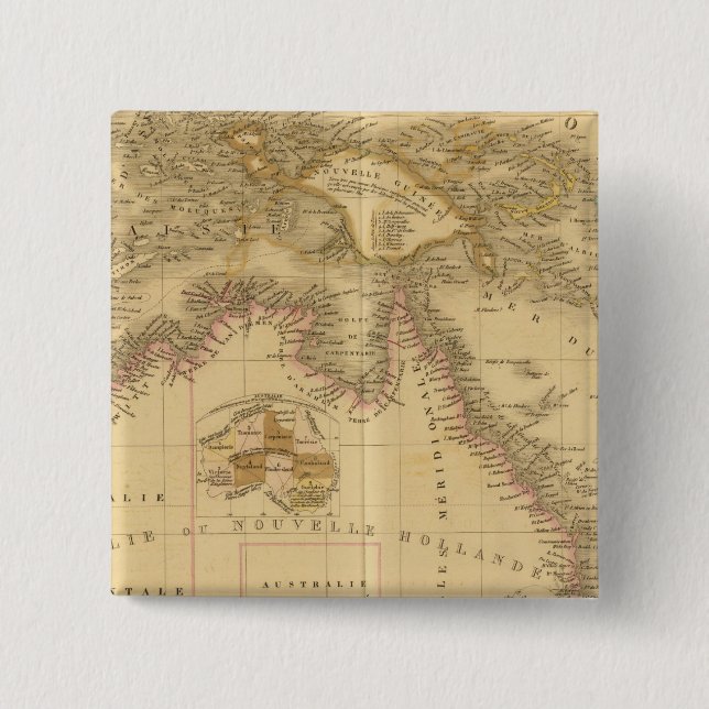 Badge Carré 5 Cm Australie 8 (Devant)