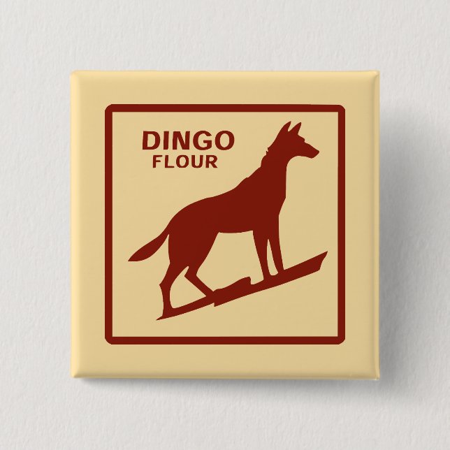 Badge Carré 5 Cm Australie - Flore Dingo (Devant)