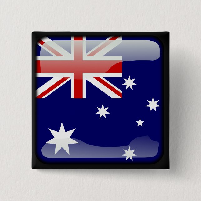 Badge Carré 5 Cm Australien poli (Devant)