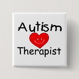 Badge Carré 5 Cm Autism Therapist Hrt)