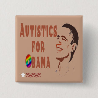 Badge Carré 5 Cm Autistics pour des boutons d'Obama