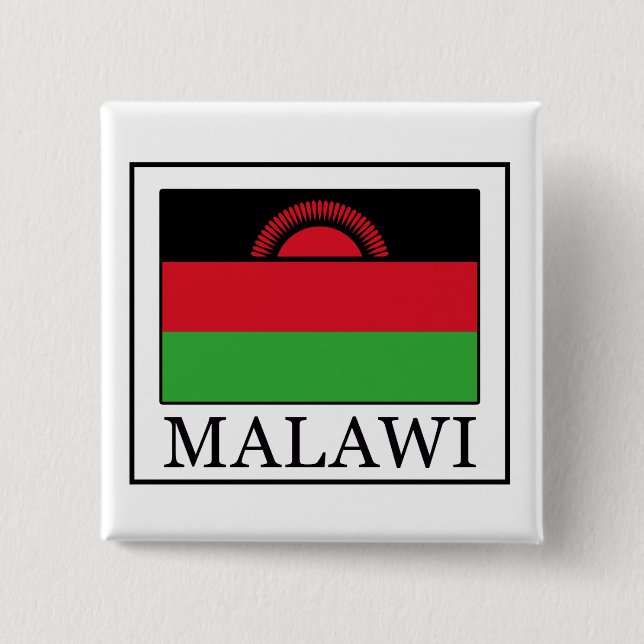 Badge Carré 5 Cm Autocollant Malawi (Devant)
