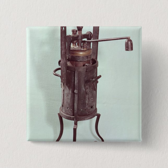 Badge Carré 5 Cm Autocuiseur inventé par Denis Papin 1679 (Devant)