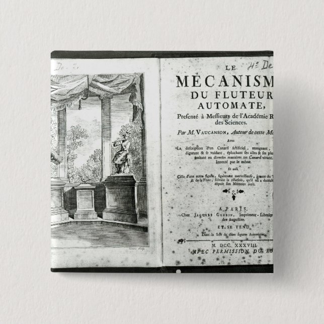 Badge Carré 5 Cm Automates, illustration du frontispice (Devant)