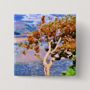 BADGE CARRÉ 5 CM AUTOMNE