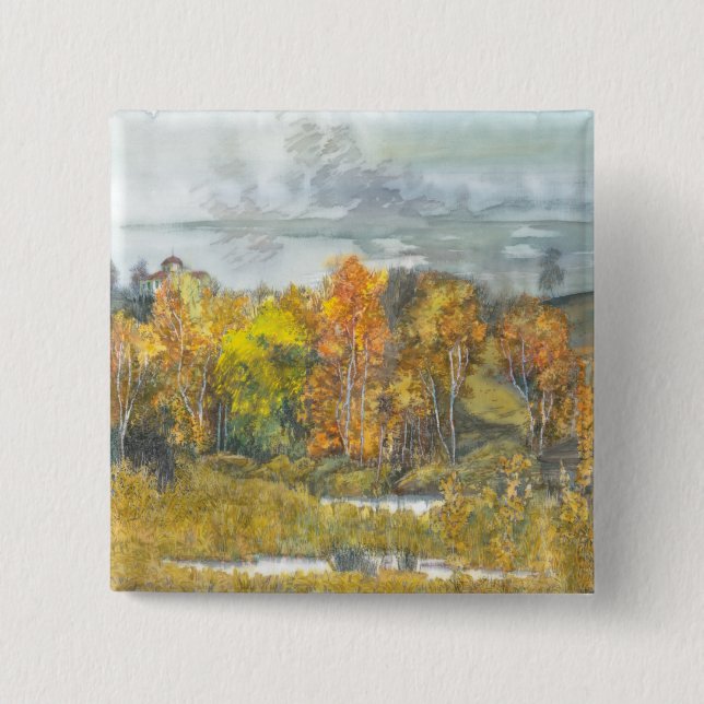 Badge Carré 5 Cm automne 300 (Devant)