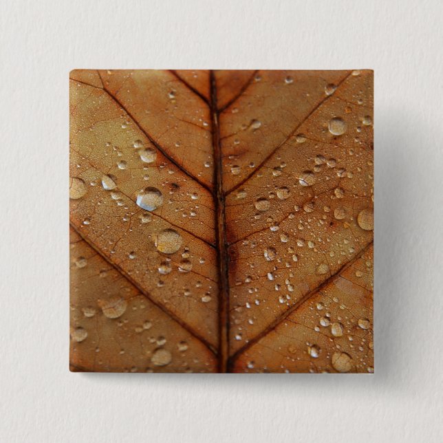 Badge Carré 5 Cm Automne Bouton (Devant)