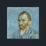 Badge Carré 5 Cm Autoportrait de Vincent van Gogh |, 1889<br><div class="desc">Autoportrait,  1889 % pipe% par emplacement d'art de Vincent van Gogh | : Musee d'Orsay,  nombre de collection néerlandais d'image de l'artiste | de Paris,  France | : XIR32212</div>