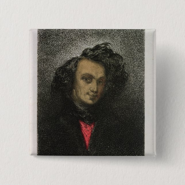 Badge Carré 5 Cm Autoportrait, habillé pour 'Hernani (Devant)